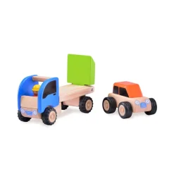 Autonkuljetusauto kumirenkailla, sis. auton