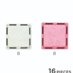 Cleverclixx | Läpinäkyvä glitter/pinkki, 16 kpl