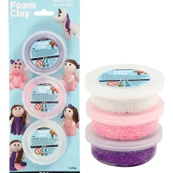 Foam Clay 3 x 14 gr - Kimalle/metallinen pinkki