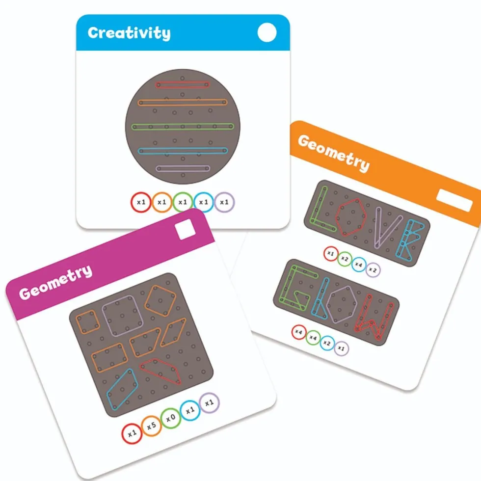 Geoboard - Tee muotoja kuminauhoilla