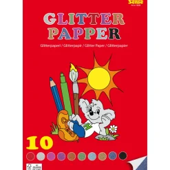 Glitterpaperi A4 - 10 arkkia