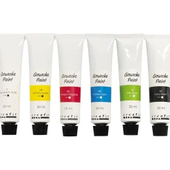 Gouache-maali 20 ml. - Perusvärit, 6 kpl