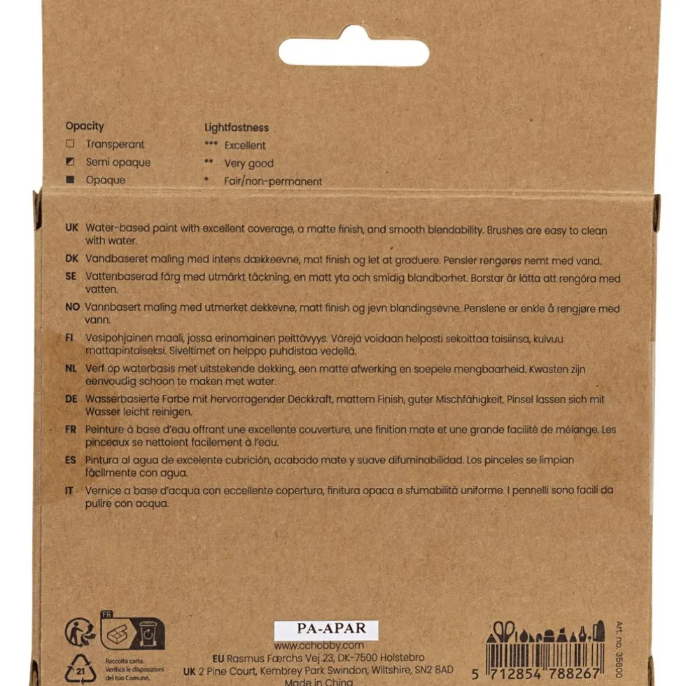 Gouache-maali 20 ml. - Perusvärit, 6 kpl