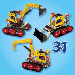 3-in-1-metallirakennussarja – Työajoneuvot