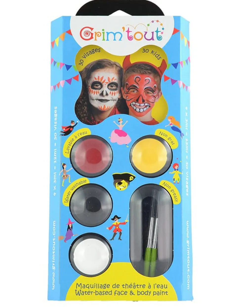 Kasvomaalit - Paletti sis. 4 väriä - Halloween