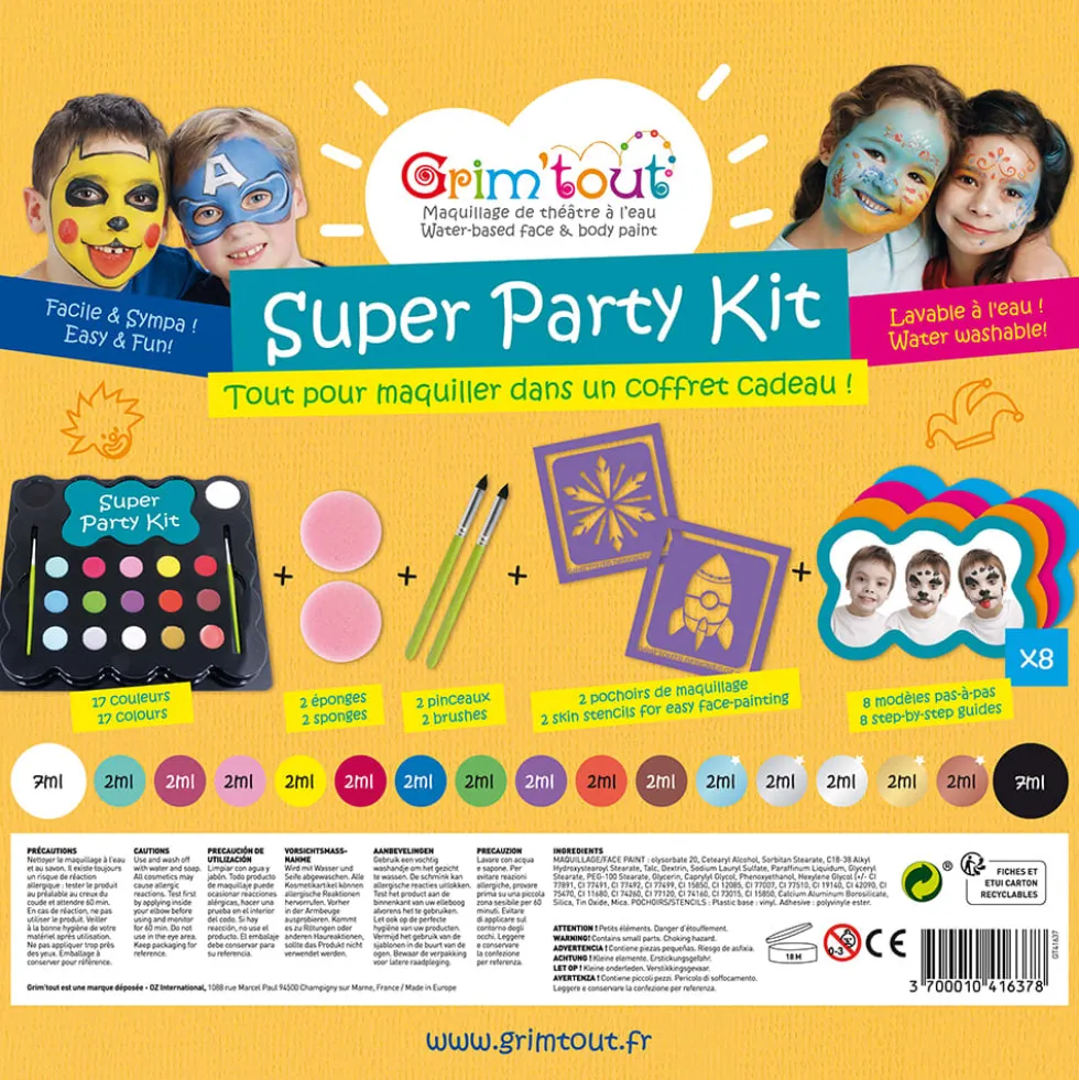 Kasvovärit - Super Party Kit