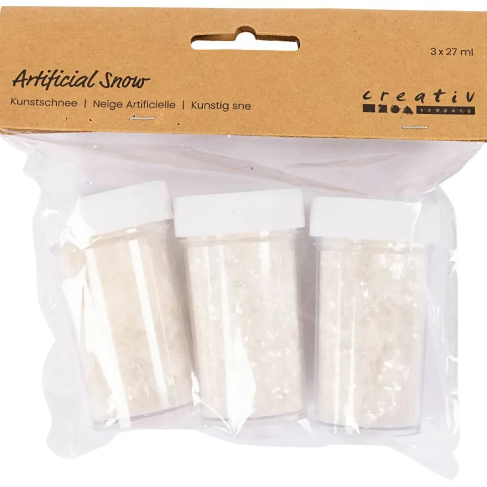 Keinotekoinen lumi – Valkoinen glitter, 3 x 27 ml
