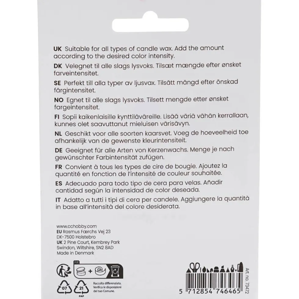 Kynttiläväri valamiseen - Keltainen, 5 gr.
