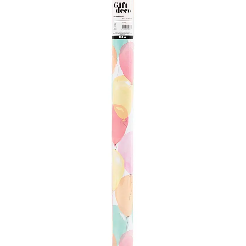 Lahjapaperi 50 cm x 5 m - Ilmapallot