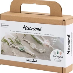 Macramé-setti mini - Avaimenperä, kristalli, 3 kpl