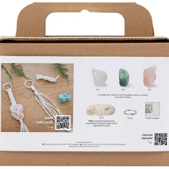 Macramé-setti mini - Avaimenperä, kristalli, 3 kpl