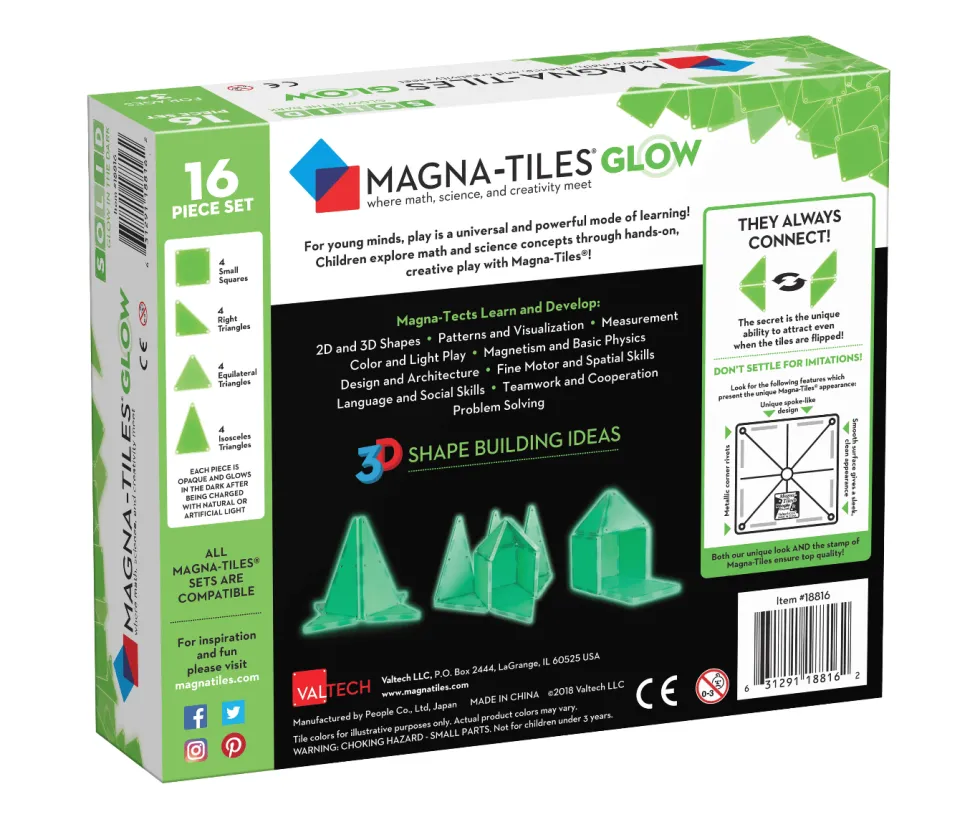 Magna-Tiles | Glow in the dark 16 kpl