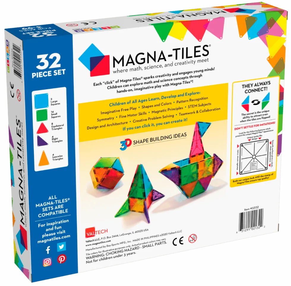 Magna-Tiles Läpinäkyvät 32 kpl