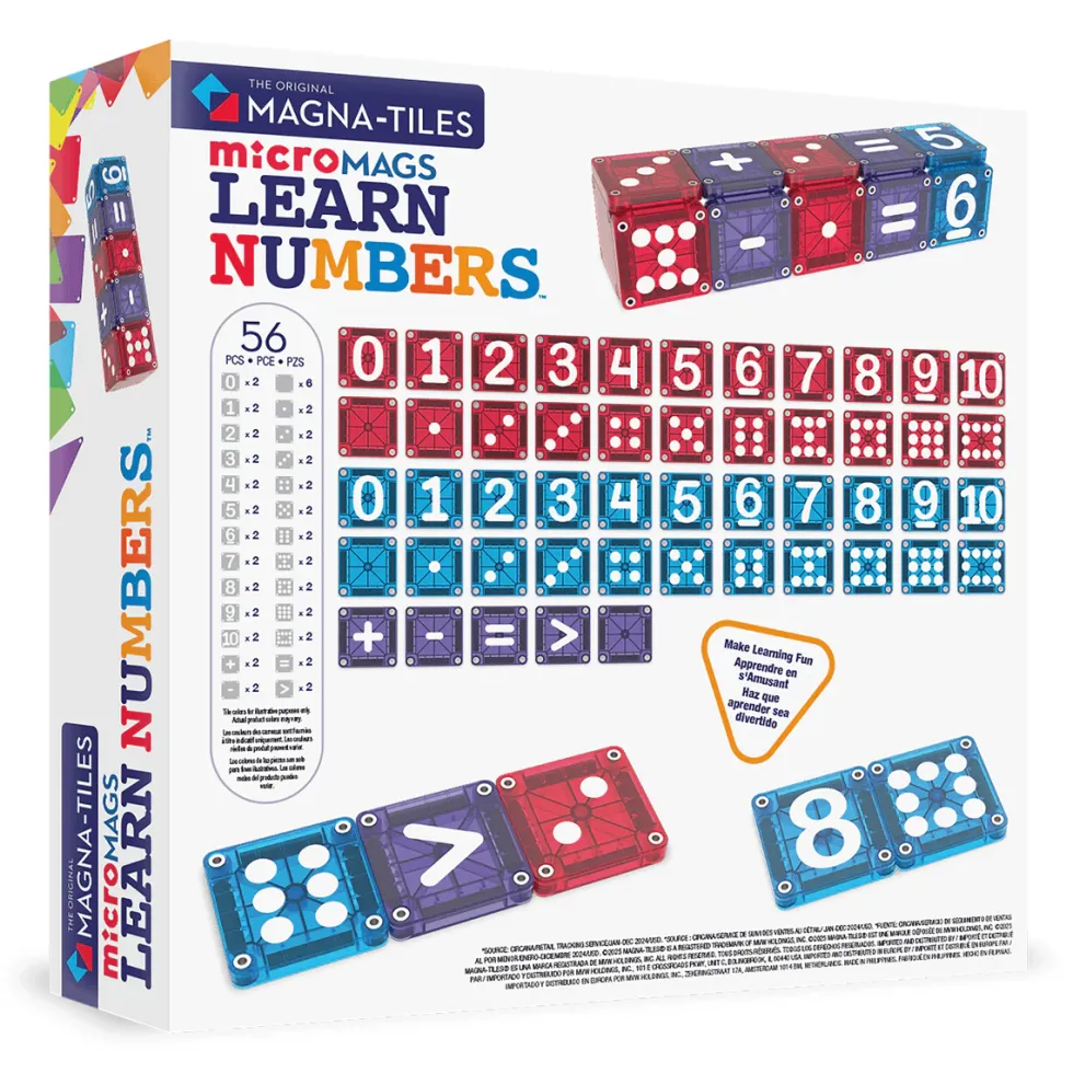 Magna-Tiles | microMAGS Learn Numbers, 56 osaa