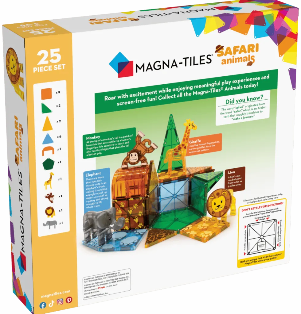 Magna-Tiles | Safarieläimet, 25 kpl