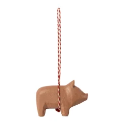Maileg – Puinen Possu-joulukoriste – K: 5 cm