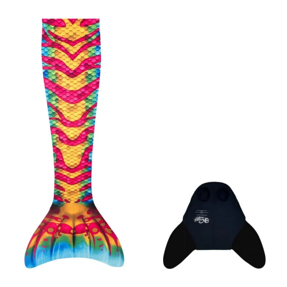 Merenneidon pyrstö + uimaevä, Coral (XS + S)