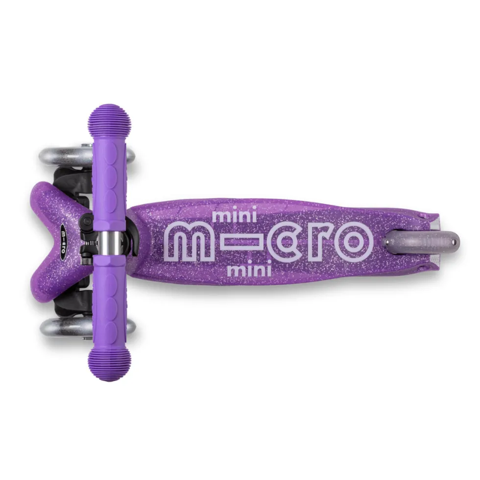 Micro potkulauta - Mini Deluxe Glitter LED, liila
