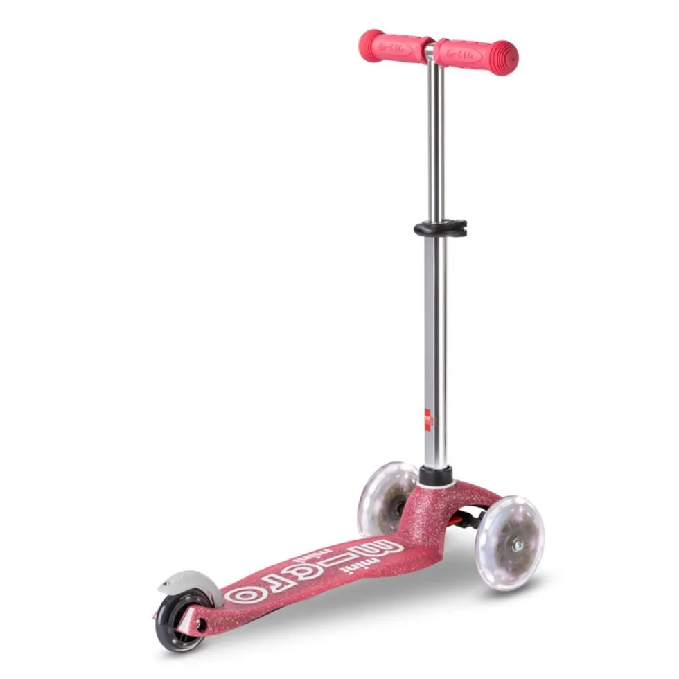 Micro potkulauta - Mini Deluxe Glitter LED, pinkki