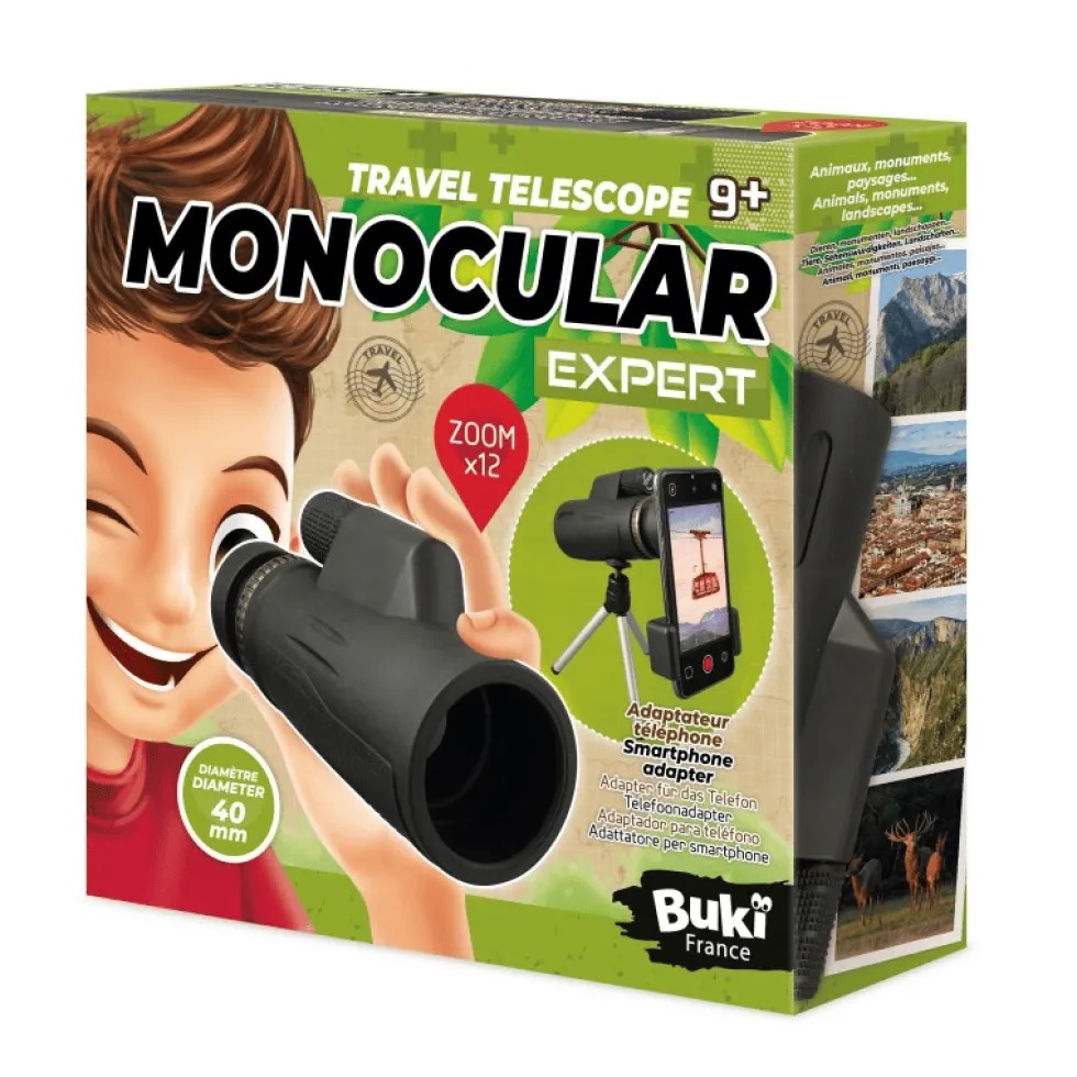 Monokulaarikiikari 12x (sis. älypuhelinadapterin)