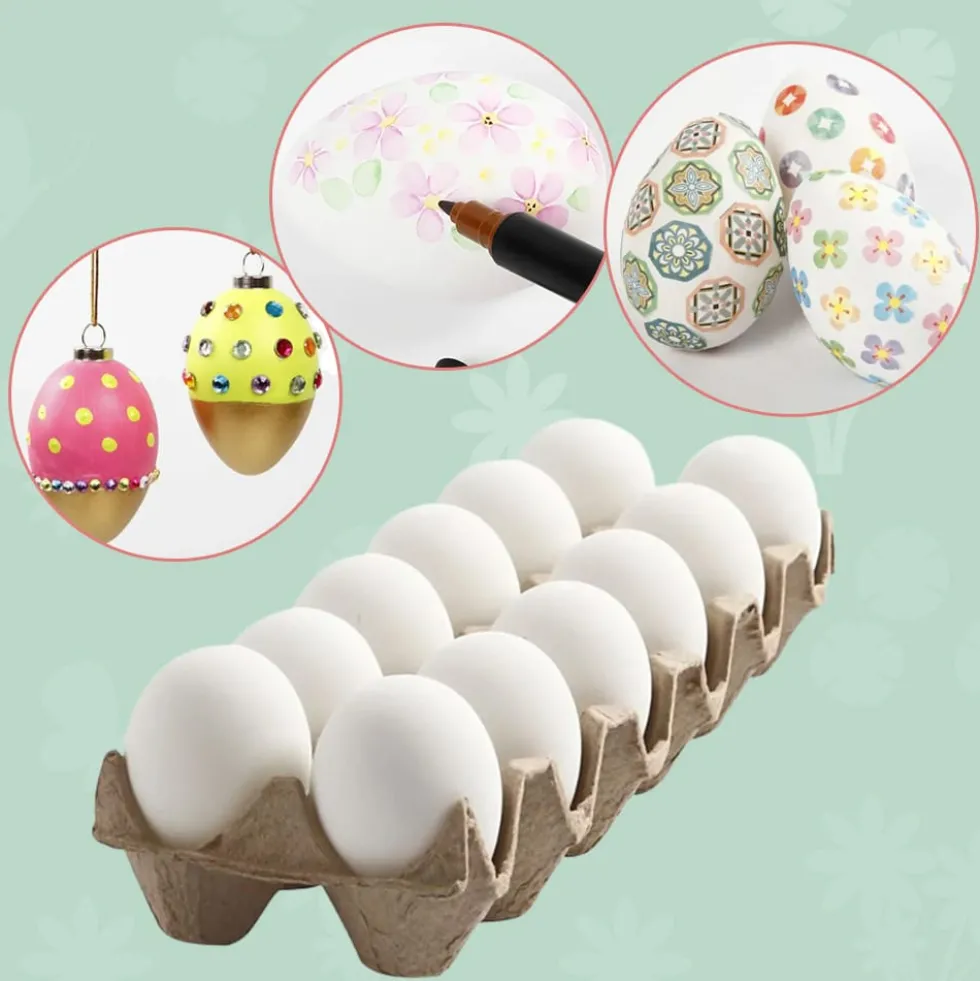 Muoviset pääsiäismunat, 12 kpl - K: 6 cm