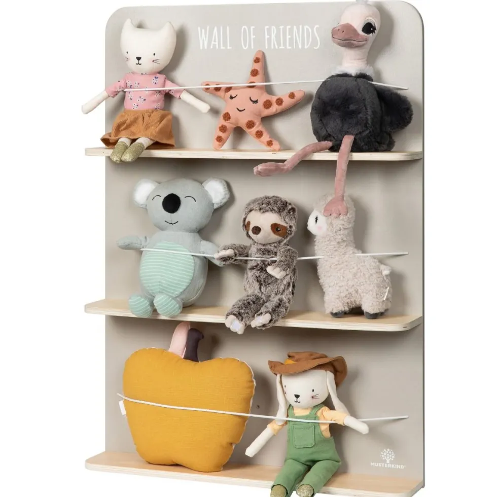 Nalle-hotelli - Wall of Friends (harmaa/luonnonv.)
