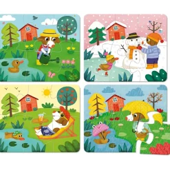 Palapeli puusta - Neljä vuoden aikaa, 4 x 6 palaa