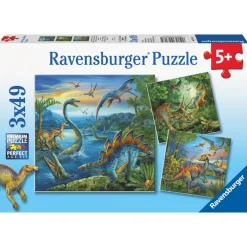 Palapeli, 3 x 49 palaa - Dinosaurukset