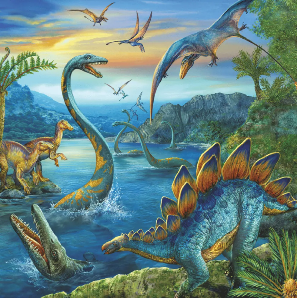 Palapeli, 3 x 49 palaa - Dinosaurukset