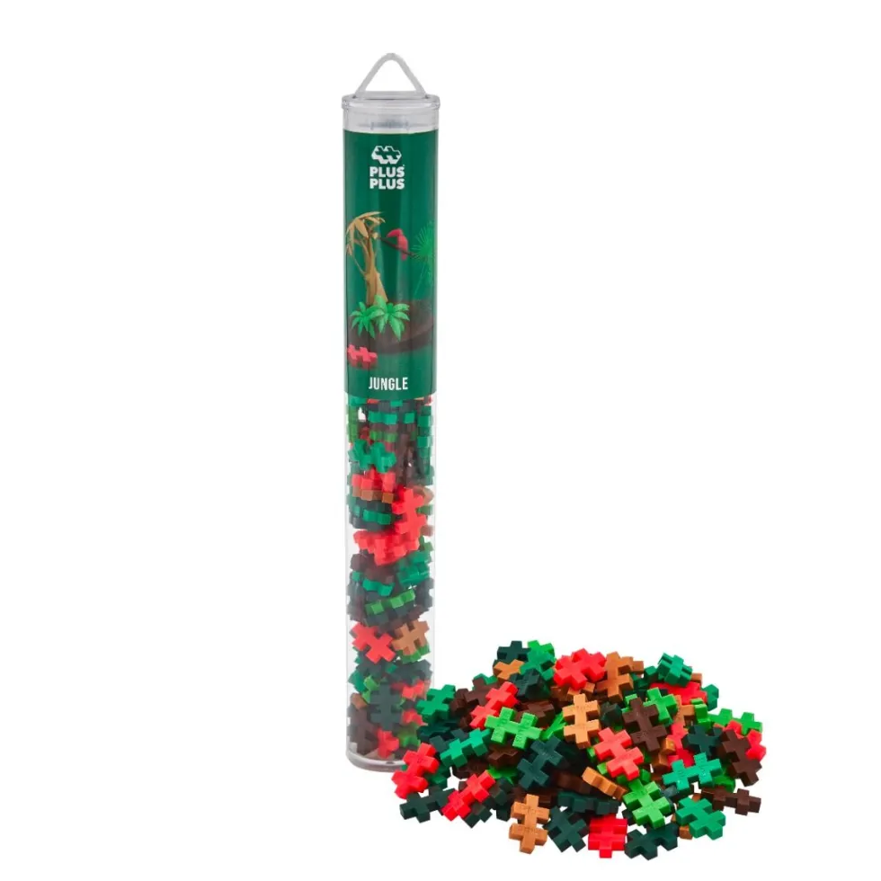 Plus-Plus paloja putkessa - Jungle Mix, 100 kpl