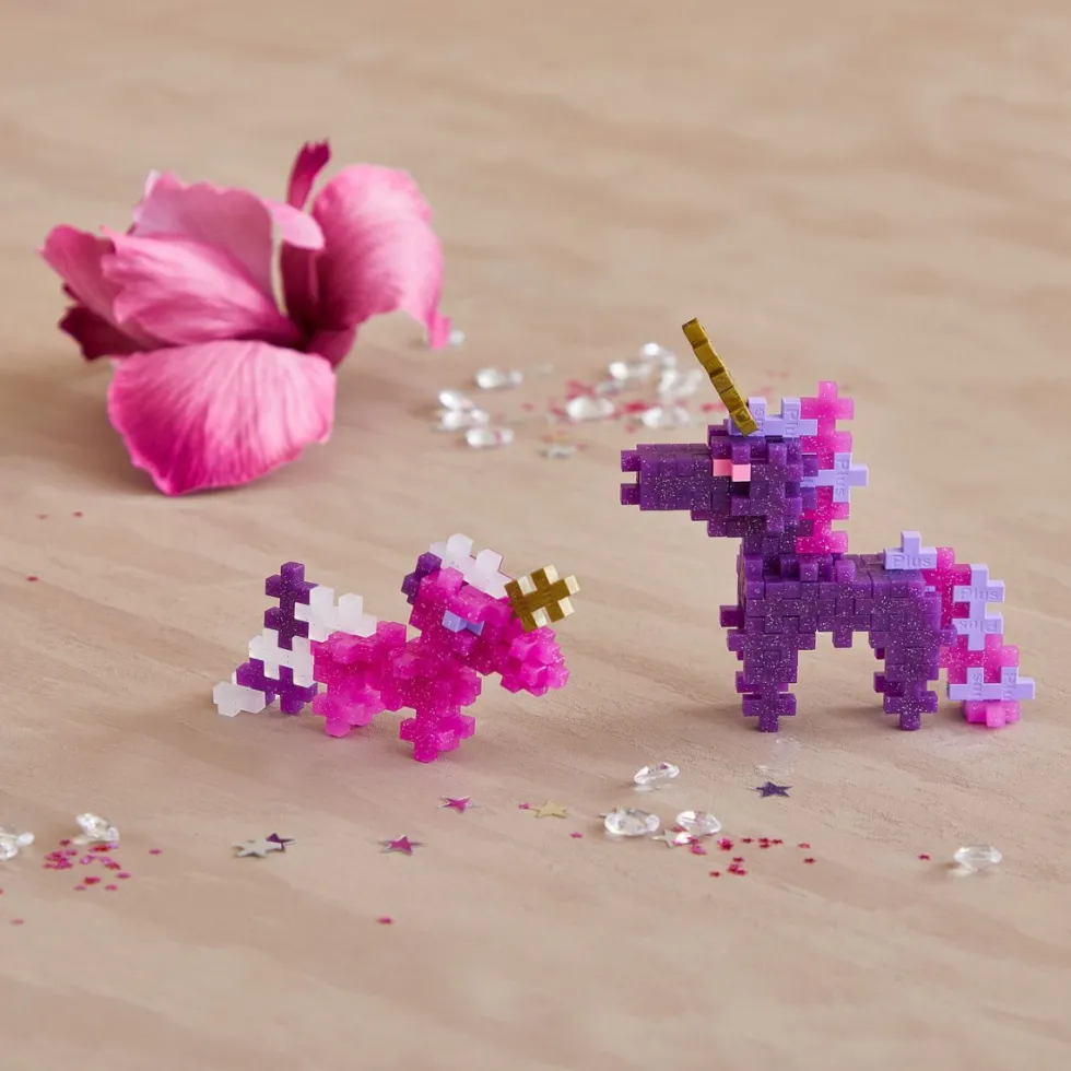 Plus-Plus putkessa – Glitter-yksisarv. (100 kpl)