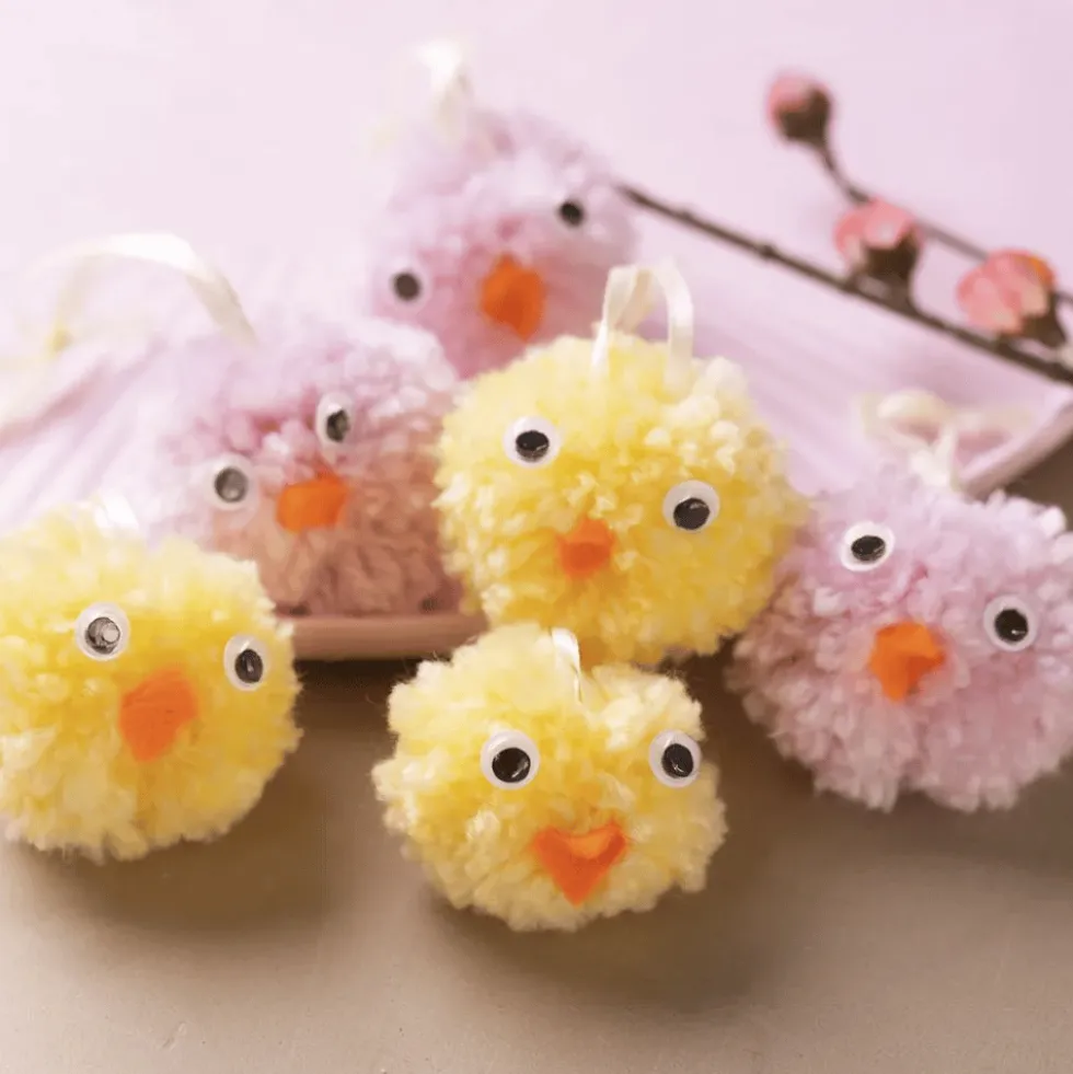 Pääsiäispussi - Tee pompom-pääsiäistipuja, 2 kpl