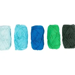 Puuvillalanka – Sininen & vihreä, 5 × 50 m