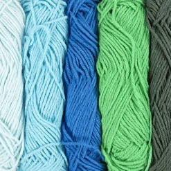 Puuvillalanka – Sininen & vihreä, 5 × 50 m