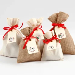 Puuvillapussi 10 x 20 cm - Ruskea, 4 kpl
