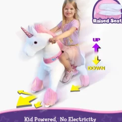 Ratsastettava yksisarvinen, pinkki, keskikoko