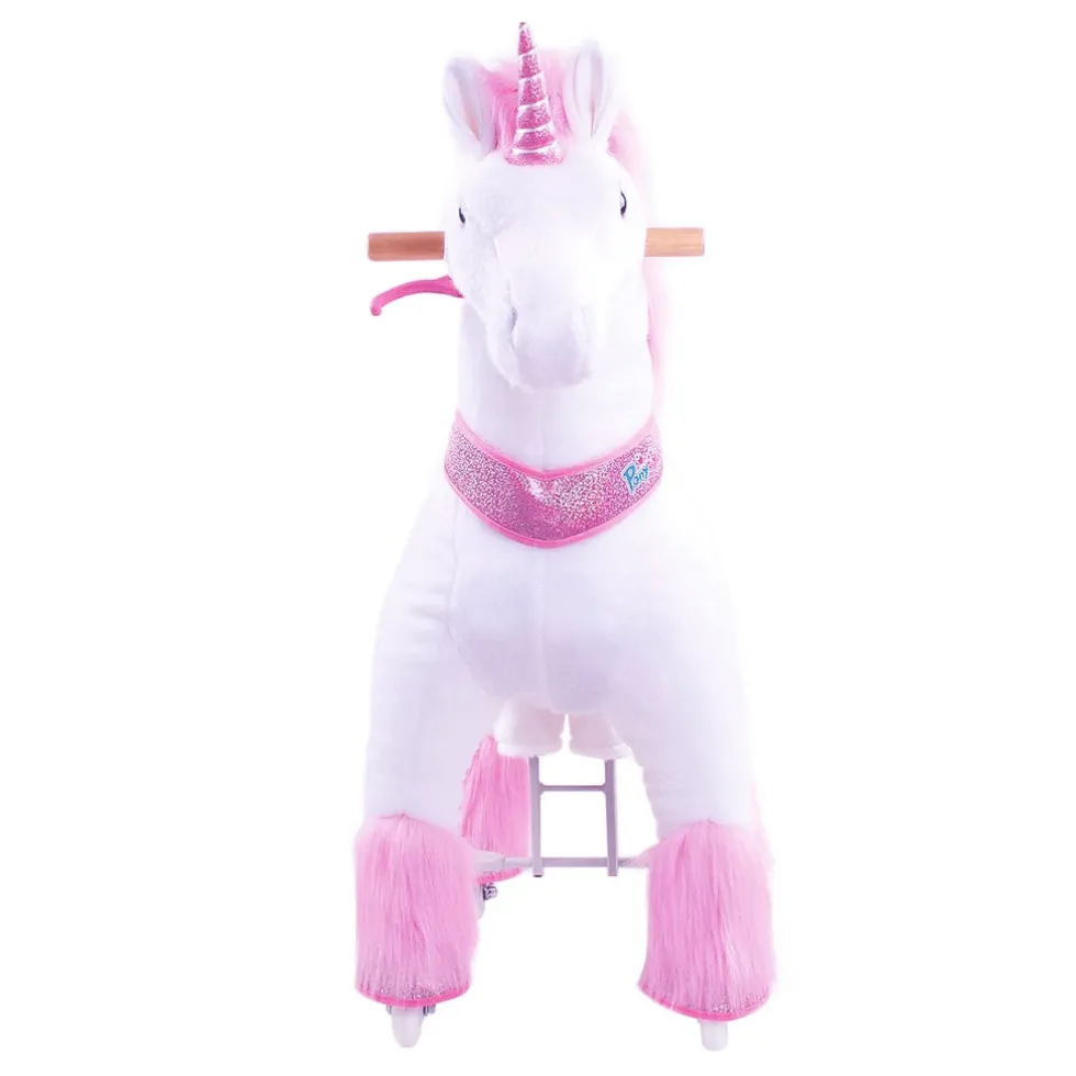 Ratsastettava yksisarvinen, pinkki, keskikoko