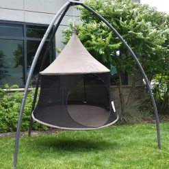 Riipputalo verkkomateriaalilla Ø150 cm - Ruskea