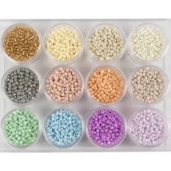Rocaille-helmet Ø3 mm - Pastelli, 12x17 gr