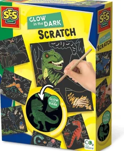 Scratch-kortti - Glow in the dark -dinot