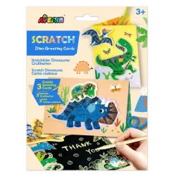 Scratch-onnittelukortit – Dinosaurukset, 3 kpl