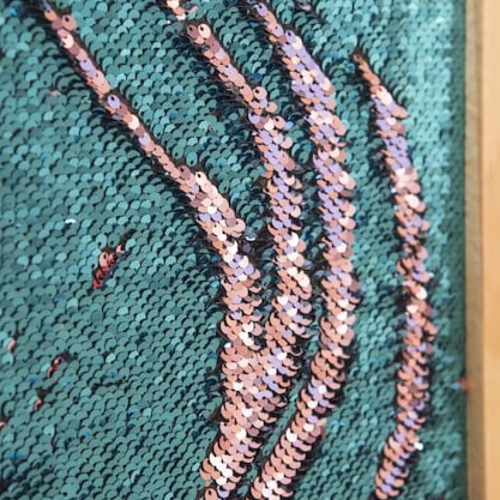 Seinäpaneeli paljeteilla - Aqua/Pink, 1 kpl