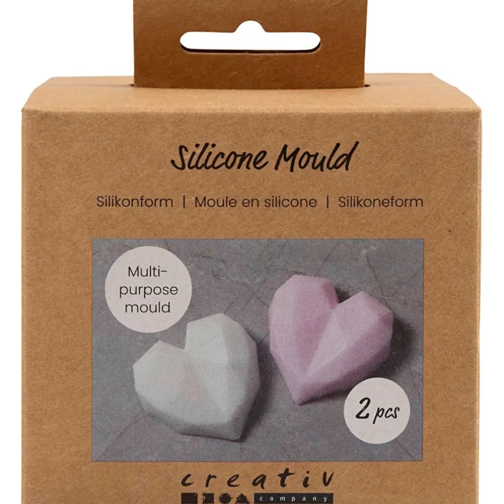 Silikonimuotti - Fasettisydän, 2 kpl