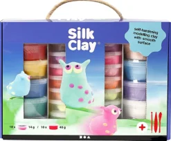 Silk Clay lahjapaketissa, 28 purkkia + työvälineet