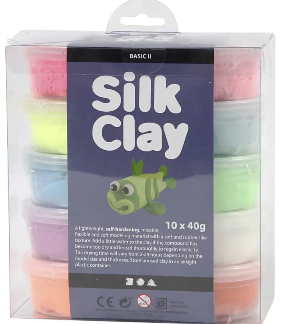 Silk Clay 10 x 40 gr - Neonvärit