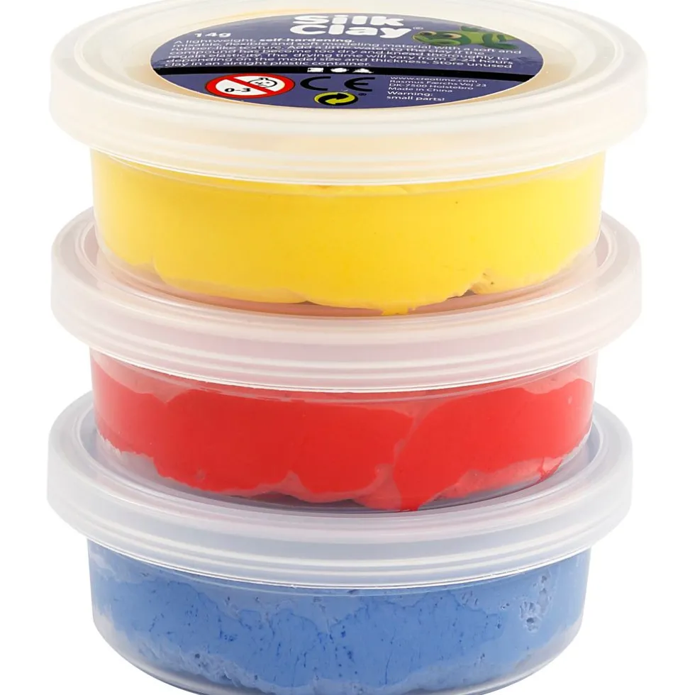 Silk Clay 3 x 14 gr - Sini-, puna-, keltainen
