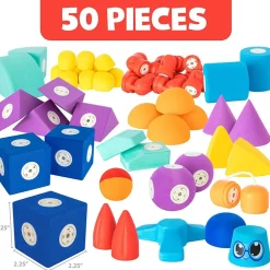 Vaahtomuoviset magneettipalikat – Builder, 50 osaa
