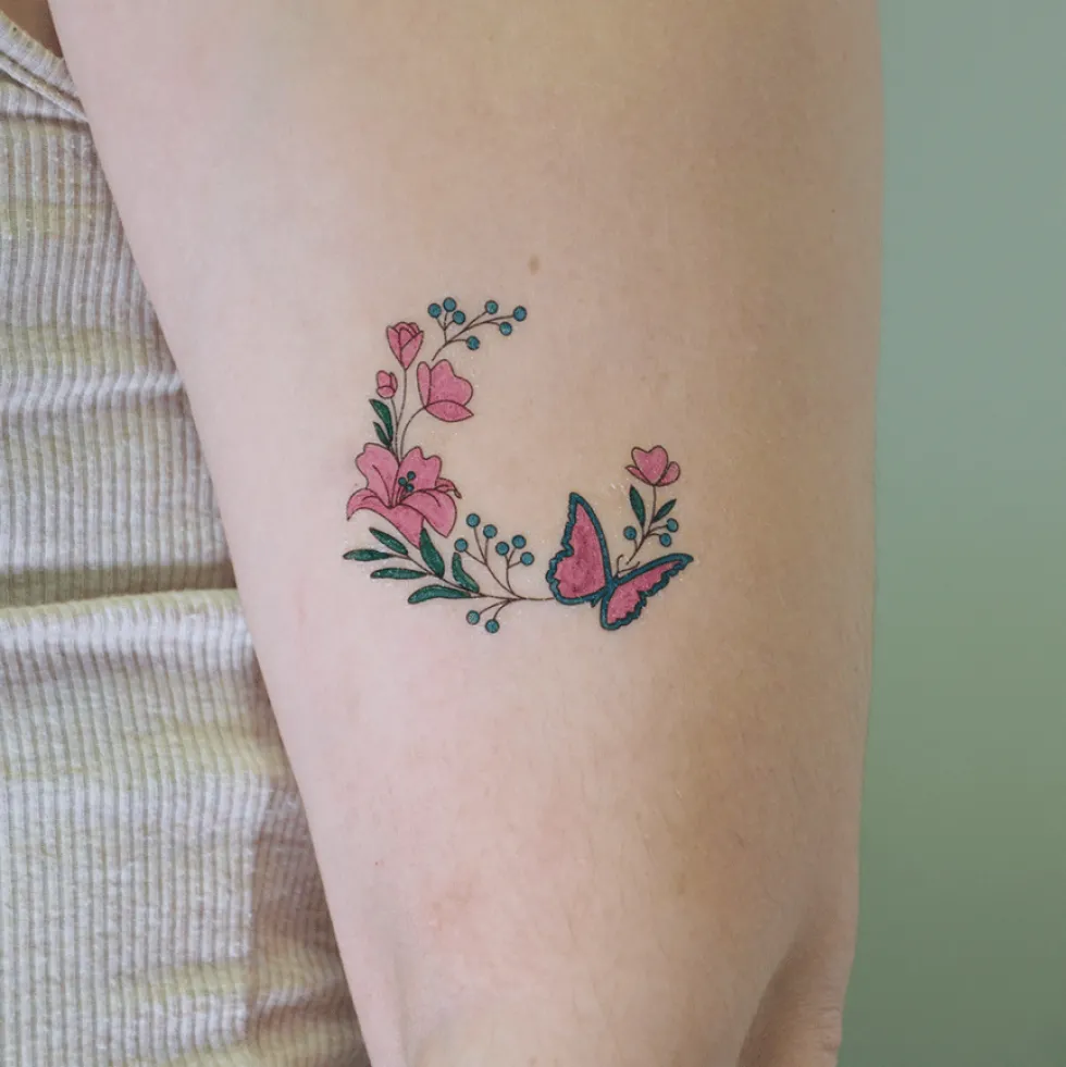 Väritettävät tatuoinnit – Flower Power